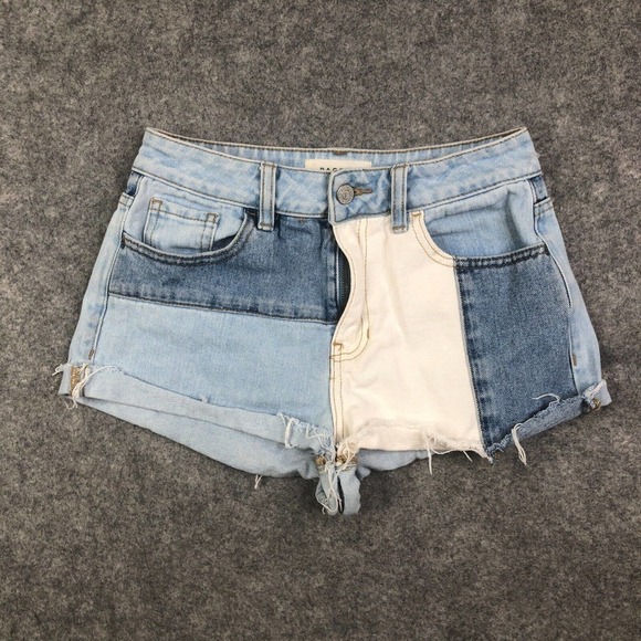 Pacsun Denim Shorts Women's Size 25 Blue White Mom Short Cut-Off Booty Jean - Picture 1 of 8